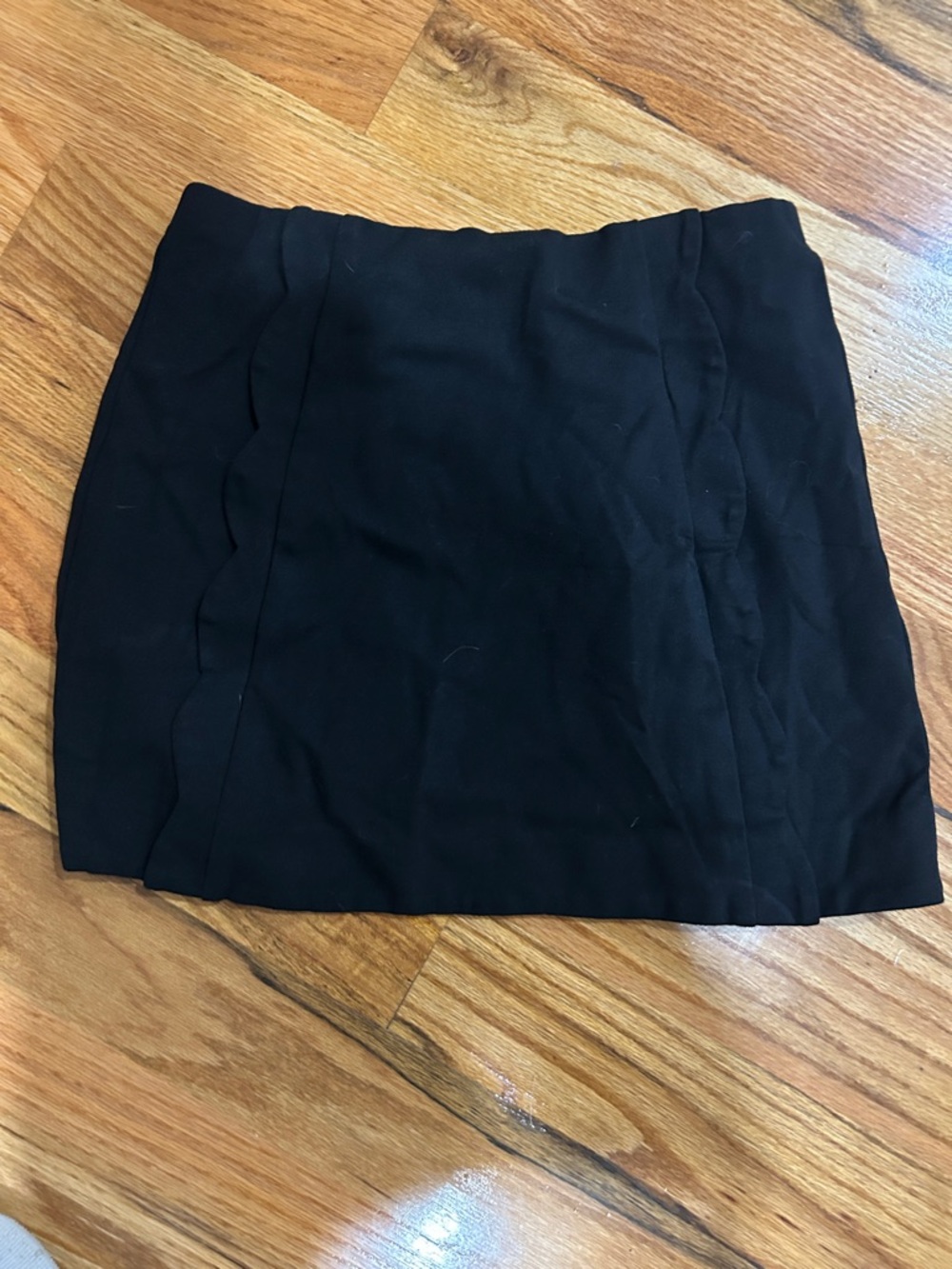 Aqua Black Scalloped Panel Mini Skirt